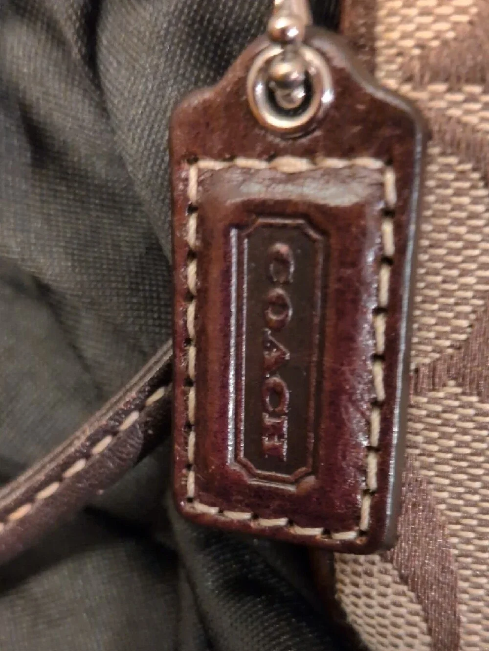 Coach Tan and Brown Signature Canvas Wristlet - Picture 3 of 7
